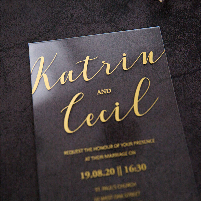 Chic | Clear Acrylic Wedding Invitation | TWEACR09