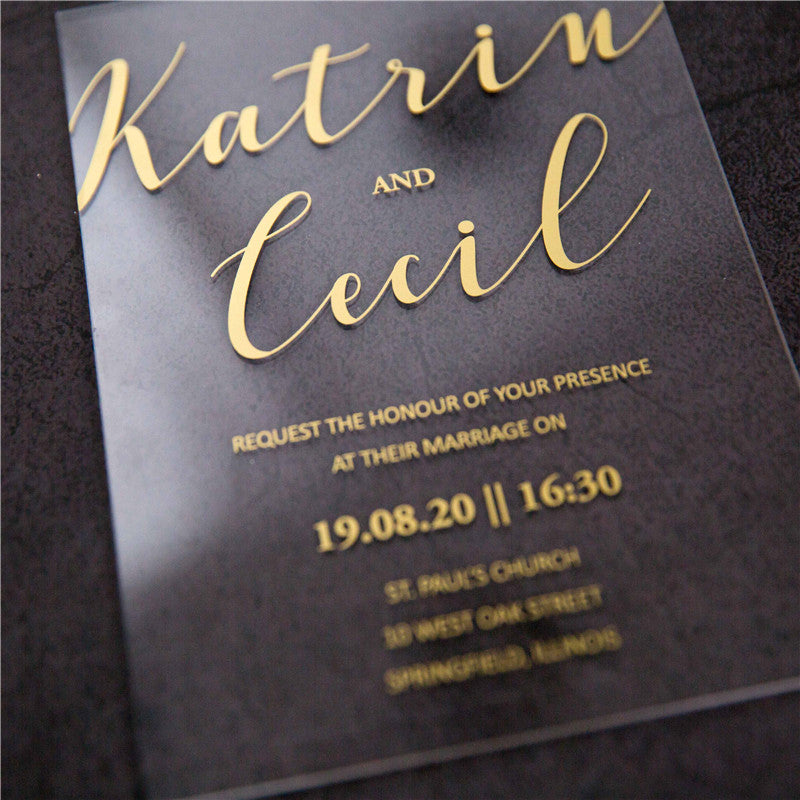 Chic | Clear Acrylic Wedding Invitation | TWEACR09