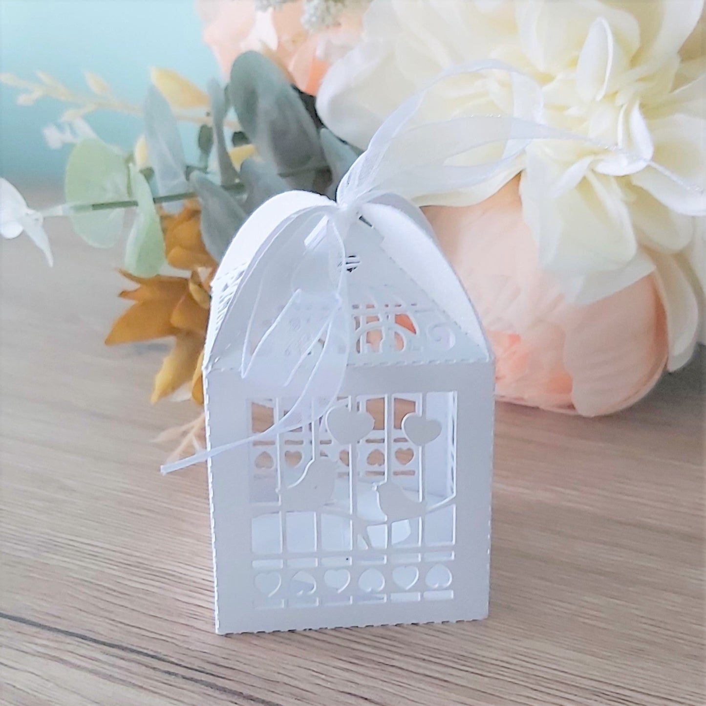 Birdcage Laser Cut Box - white