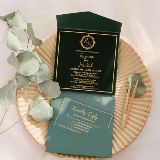 Square Pocket Velvet Invitation