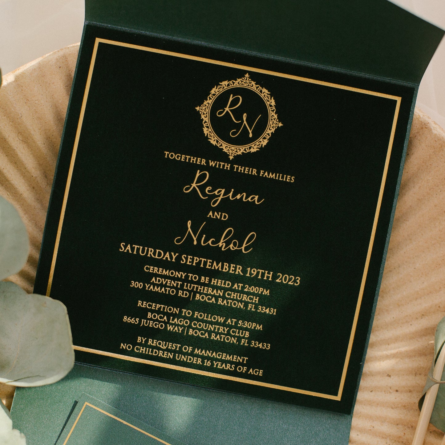 Square Pocket Velvet Invitation