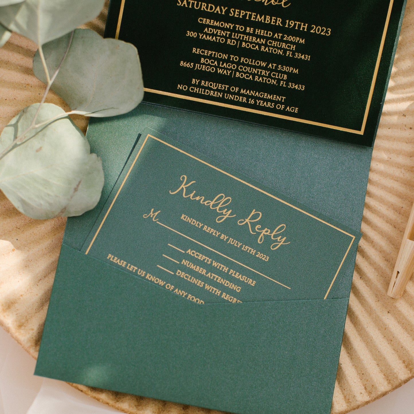 Square Pocket Velvet Invitation