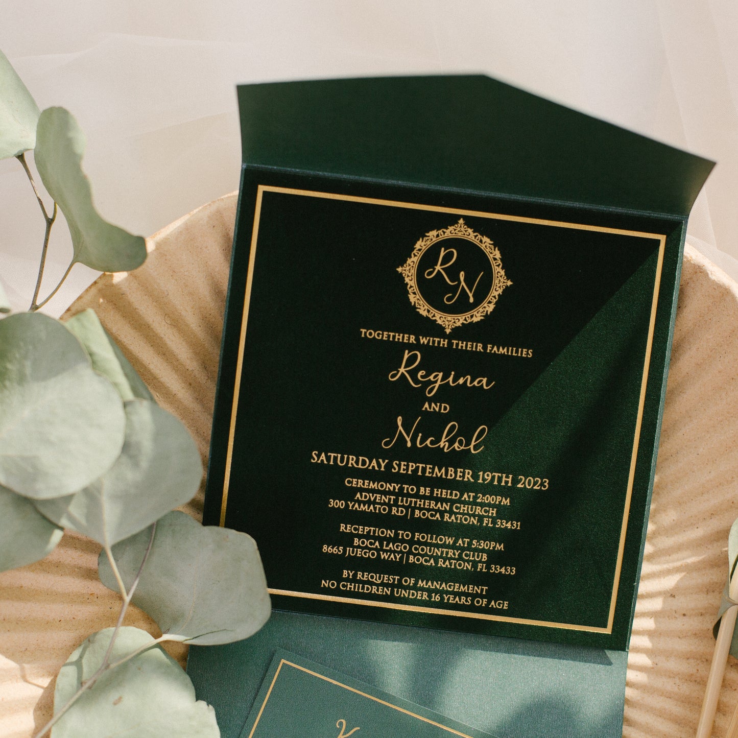 Square Pocket Velvet Invitation