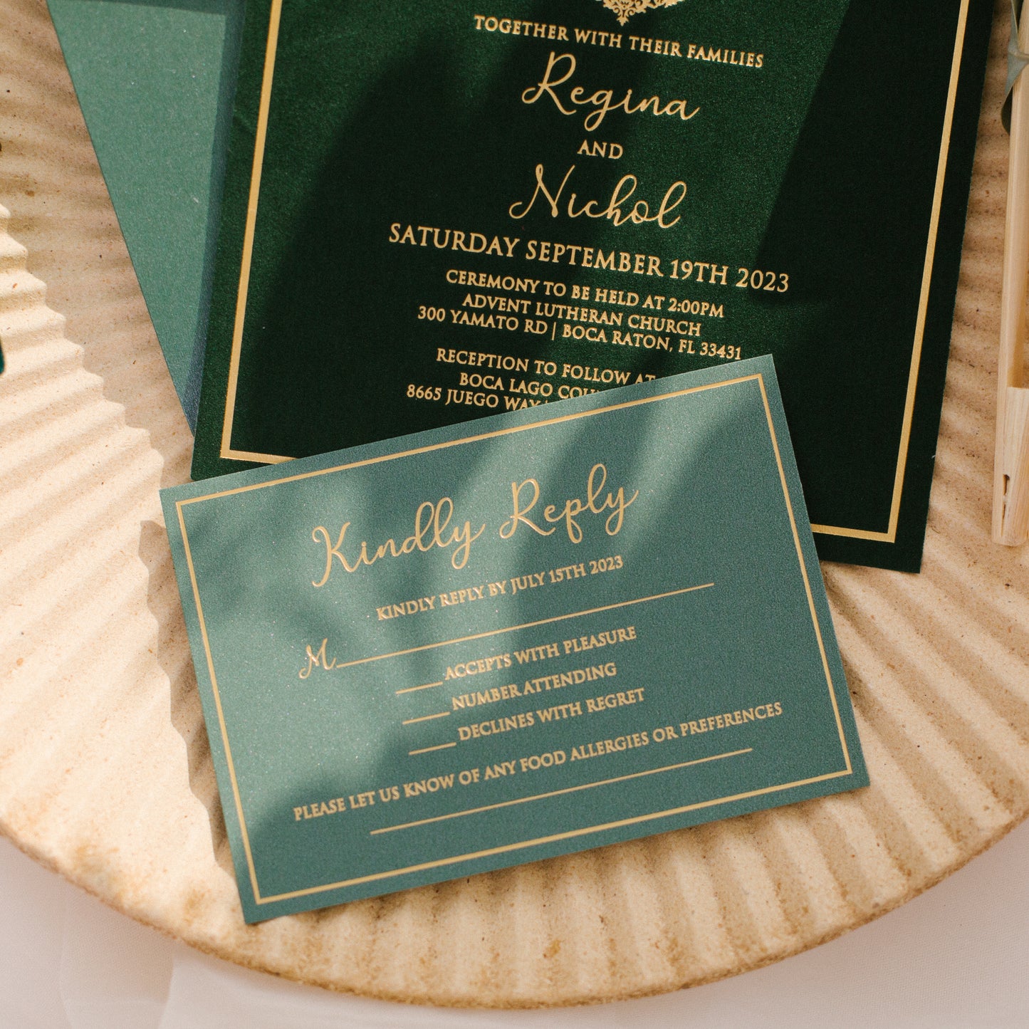 Square Pocket Velvet Invitation