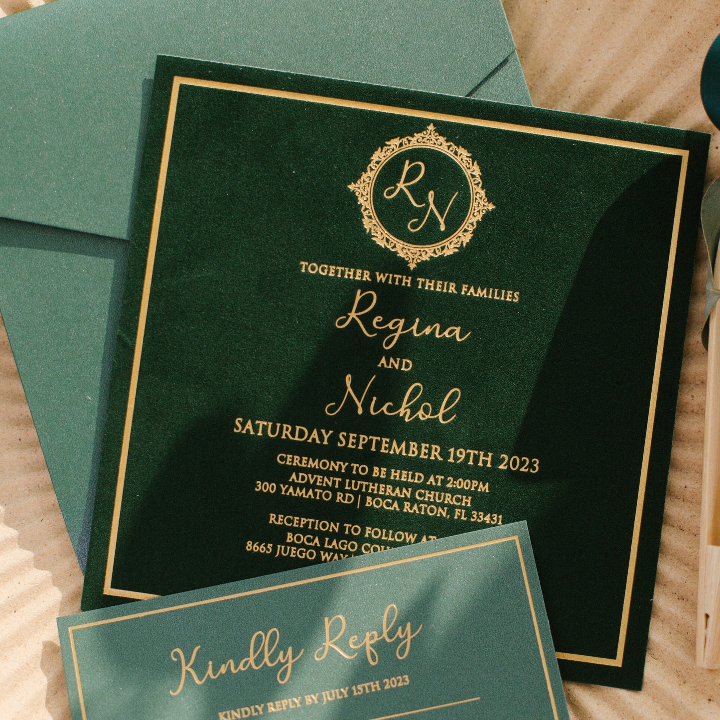 Square Pocket Velvet Invitation