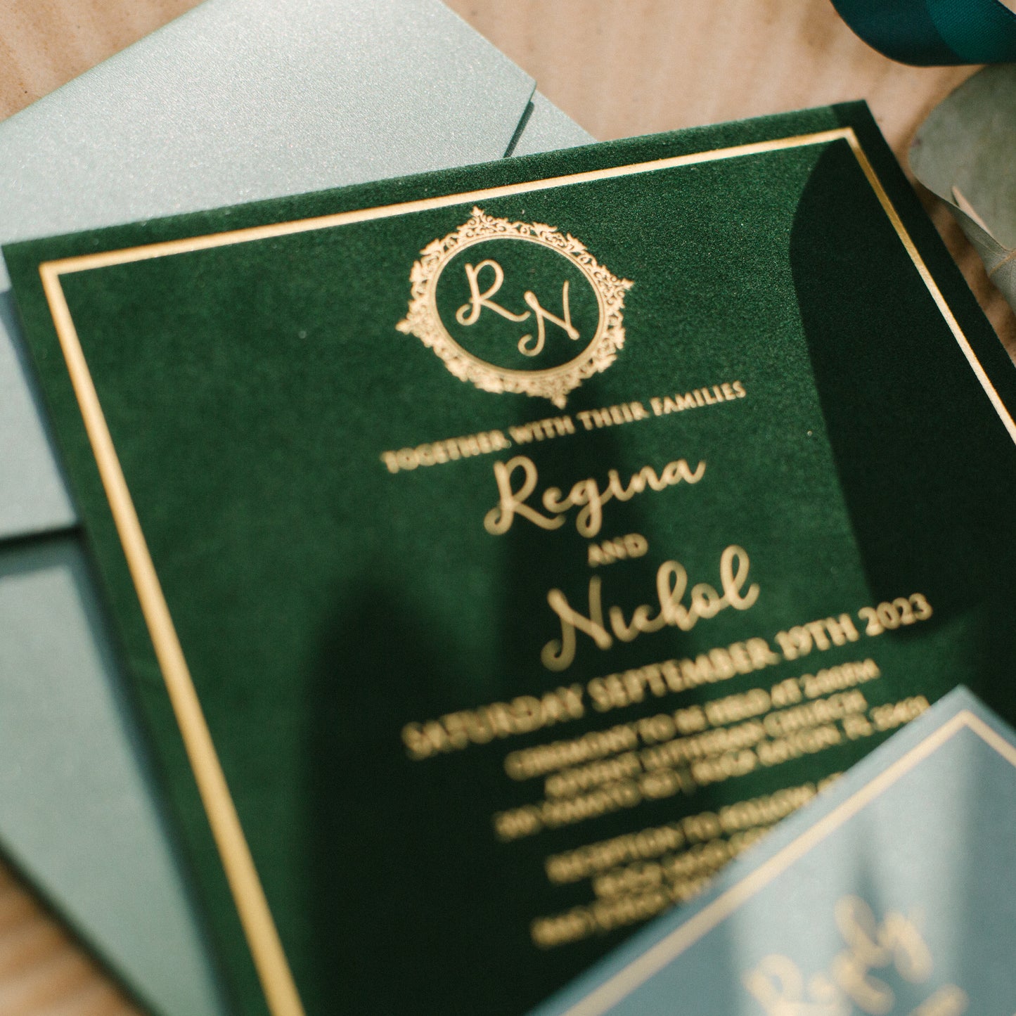 Square Pocket Velvet Invitation