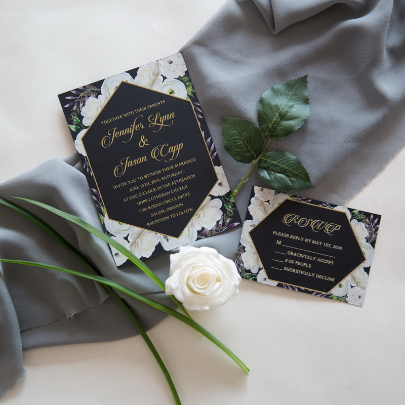 Rural White Floral Invitation