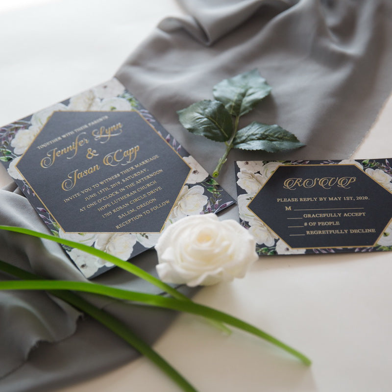 Rural White Floral Invitation