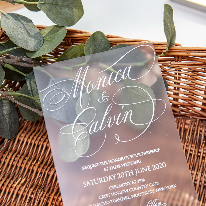 Calligraphy Frosted Acrylic Invitation