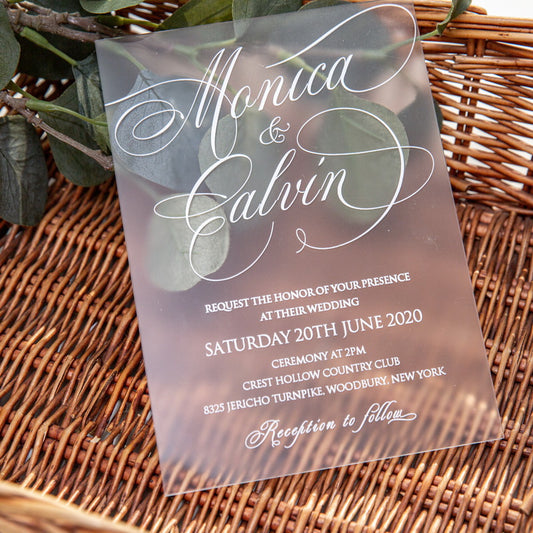 Calligraphy Frosted Acrylic Invitation