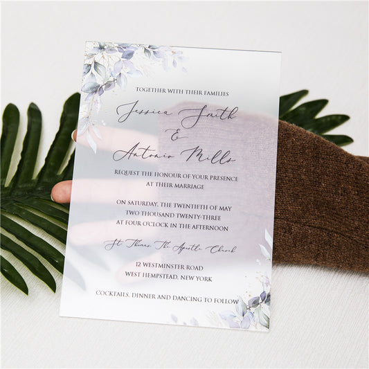 Boho with Greenery Frosted Acrylic Invitation