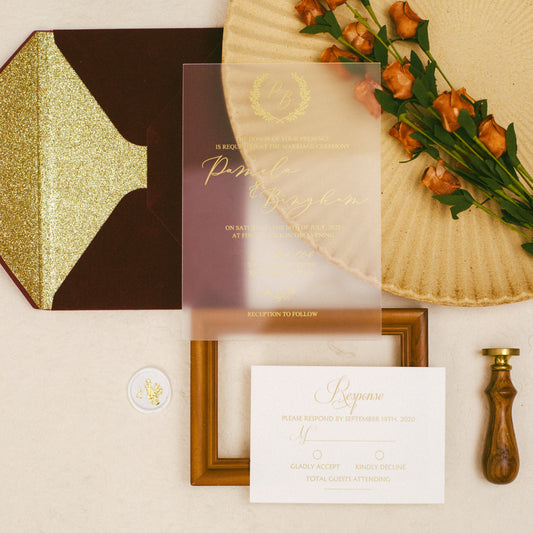 Monogram Frosted Acrylic Invitation