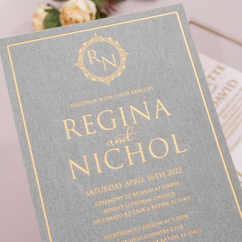 Gorgeous Luxury Flat Velvet Invitation