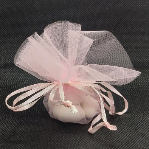 Light Pink Organza Circles with Satin Drawstring