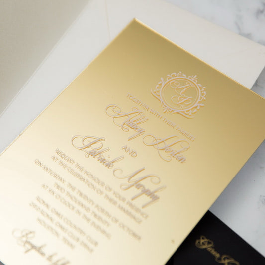 Gold Mirror Acrylic Invitation