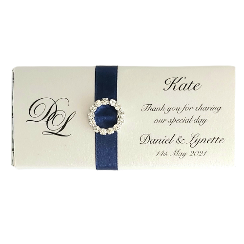 Navy Round Initials - Lily Chocolate Bar