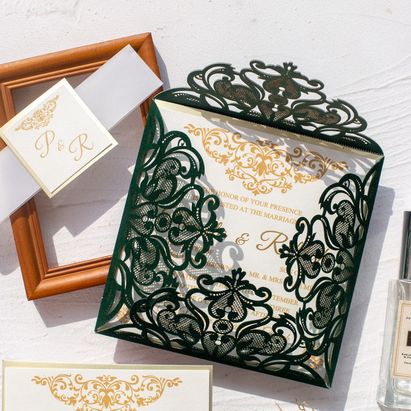 Elegant Lace Velvet Invitation