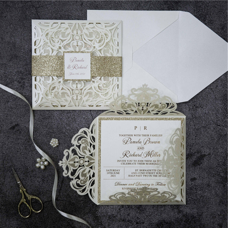 Fabulous Lace Laser Cut Invitation (Ready 2 GO Set)