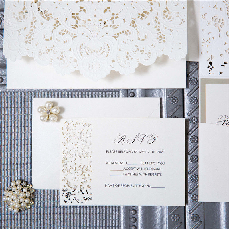 Exclusive White Tri-fold Pocket Invitation (Ready 2 GO Set)