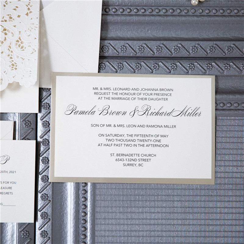 Exclusive White Tri-fold Pocket Invitation (Ready 2 GO Set)