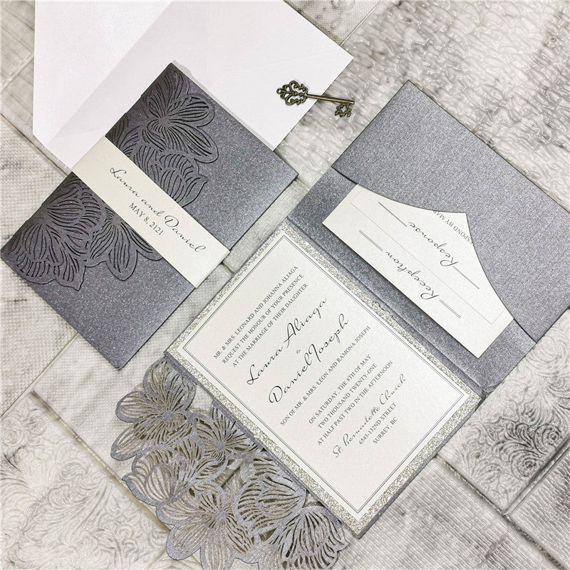 Exquisite Flower Pocket Invitation (Ready 2 GO Set)