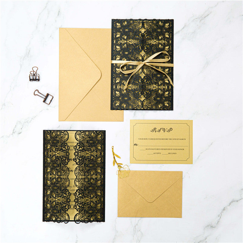 Fine Gold Laser Cut Invitation (Ready 2 GO Set)