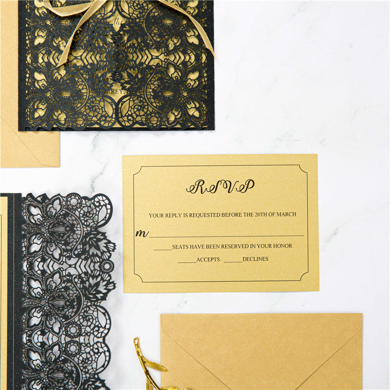 Fine Gold Laser Cut Invitation (Ready 2 GO Set)