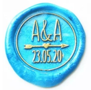 Arrow Heart Initials - Self-Adhesive Custom Wax Seals