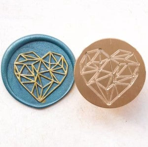 Geometric Heart - 25mm Wax Seal Stamp Head