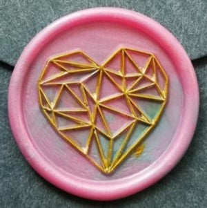 Geometric Heart - Self-Adhesive Wax Seals