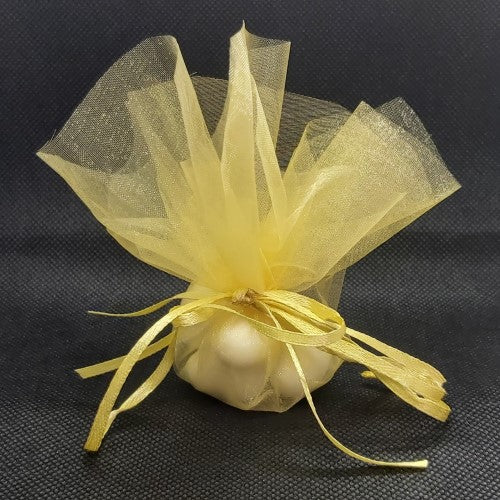 Gold Organza Circles with Satin Drawstring