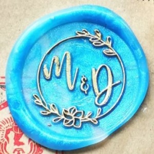 Leaf Ring Initials - Self-Adhesive Custom Wax Seals