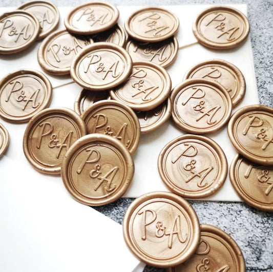 Script Initials - Self-Adhesive Custom Wax Seals